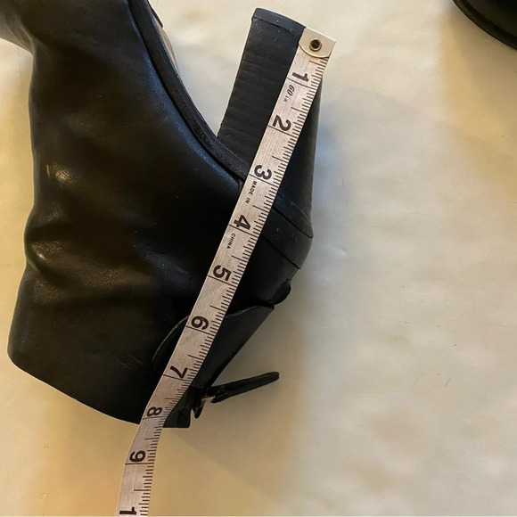 Rag & Bone Kerr Ankle Boots Womens 38.5 US 8 - 8.5 Black Leather Heeled Shoes - Picture 11 of 12